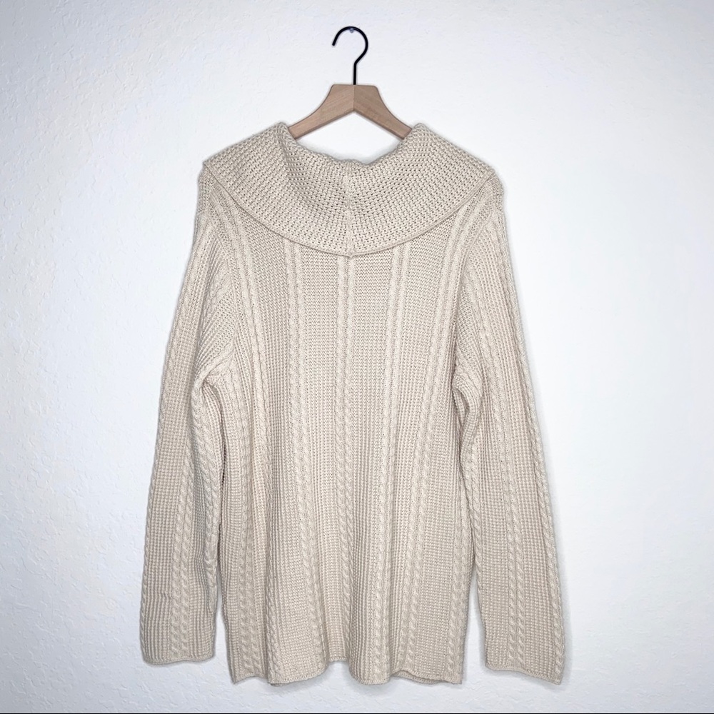 Jeanne Pierre Cable Knit Cowl Neck Sweater - Picture 5 of 8